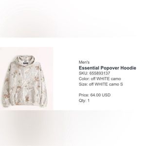 Abercrombie Off White Camo Hoodie